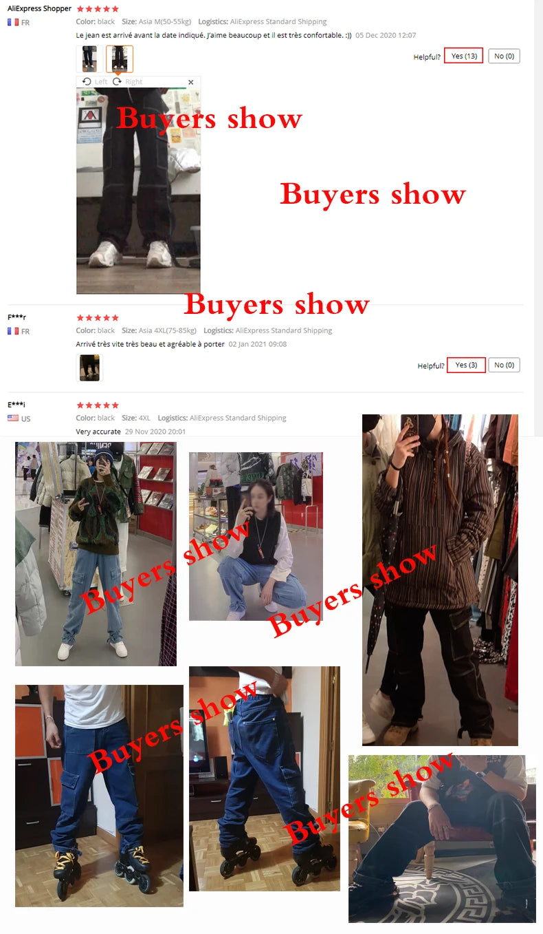 Men Jeans Wide Leg Denim pants Loose Straight Baggy Men's Jeans hip hop Streetwear Skateboard Neutral denim Trousers Cargo jeans