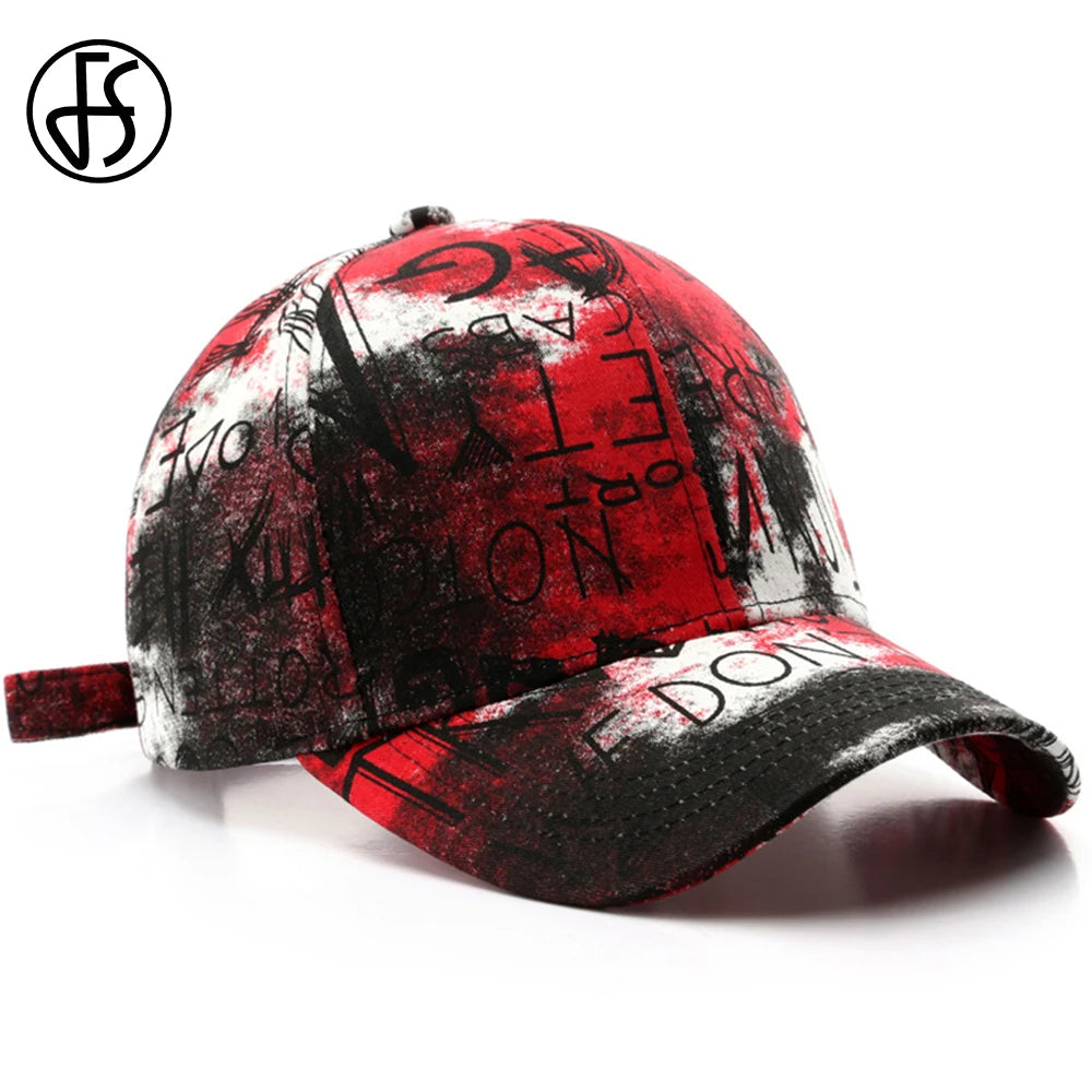 FS Black Red Street Graffiti Baseball Caps For Men Luxury Brand Women Trucker Hat Winter Snapback Hip Hop Cap Gorra Hombre 2025