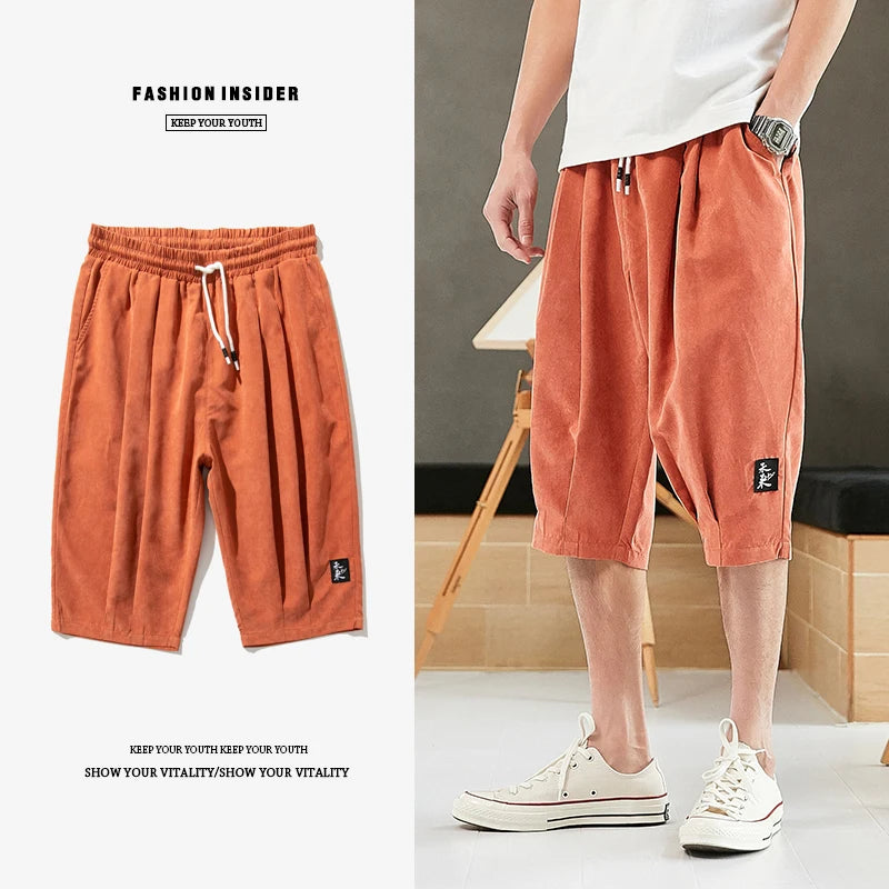 Plus Size Summer Harem Pants Men Short Joggers Chinese Style Calf-Length Casual Baggy Pants Male Capris Trousers 8XL
