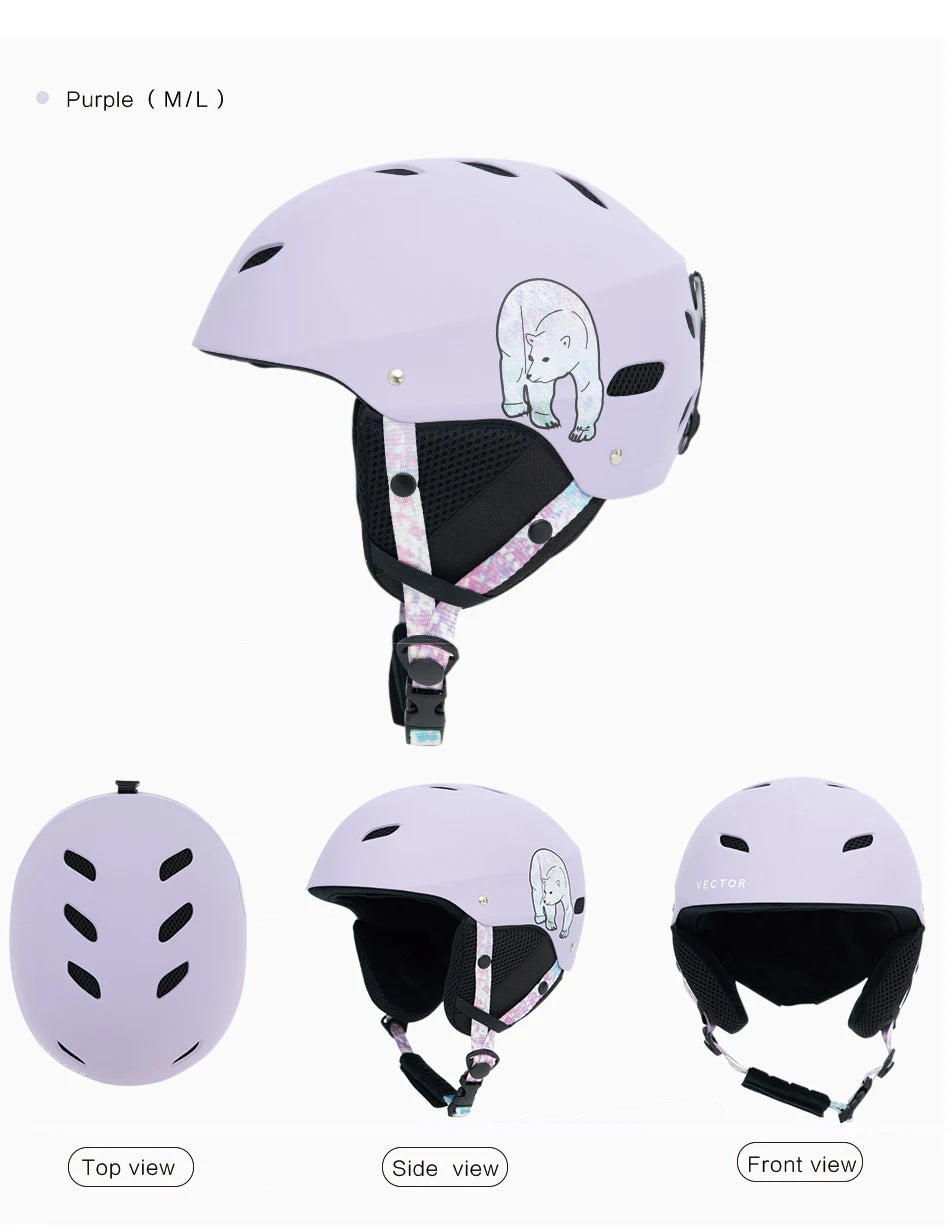 VECTOR Man Women Snowboard Snowmobile Ski Helmet CE Certification Adult Windproof Skating Skateboard Snow Sports Cycling Helmets