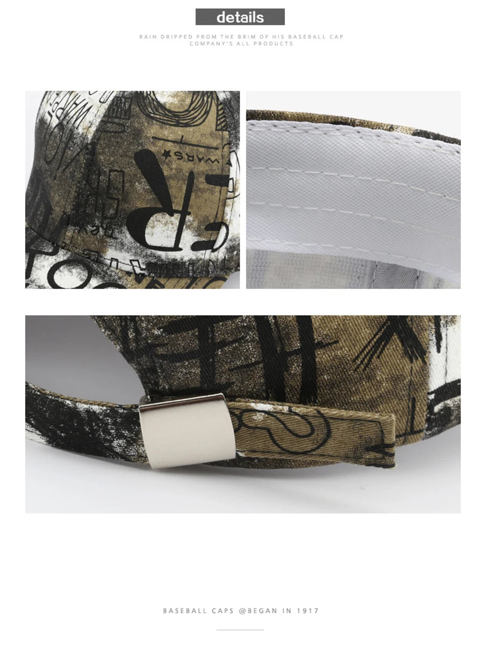 FS Black Red Street Graffiti Baseball Caps For Men Luxury Brand Women Trucker Hat Winter Snapback Hip Hop Cap Gorra Hombre 2025