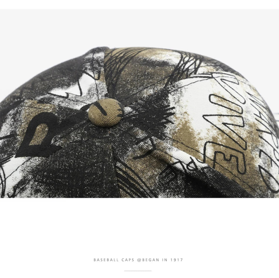 FS Black Red Street Graffiti Baseball Caps For Men Luxury Brand Women Trucker Hat Winter Snapback Hip Hop Cap Gorra Hombre 2025