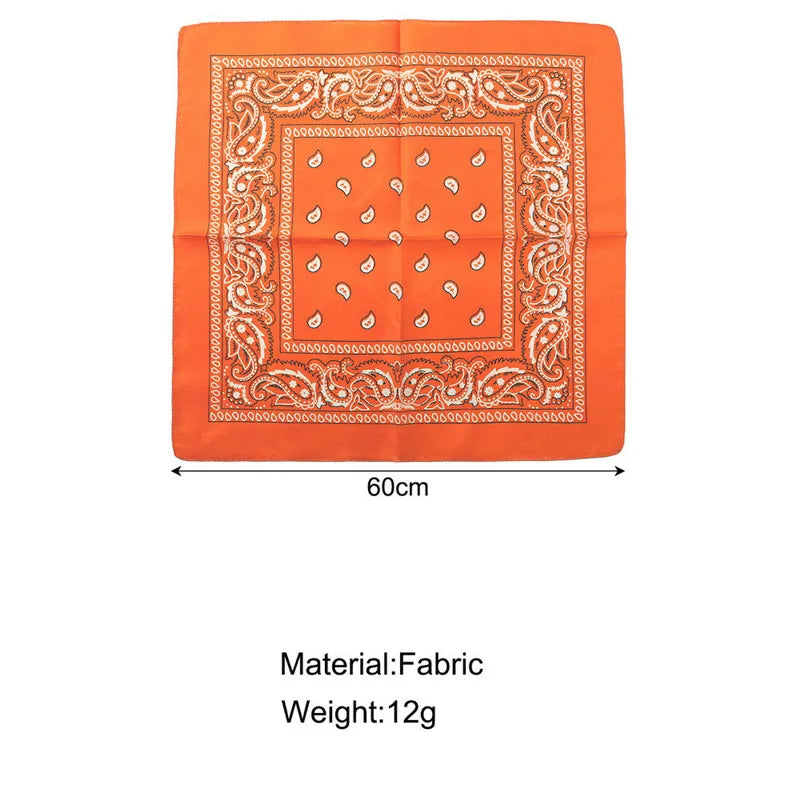 Hip Hop Women Bandana Scarf Girls Kids Punk Square Bandanas Headwear Fashion Bohemian Head Scarf Headbands Hair Accessories 2024