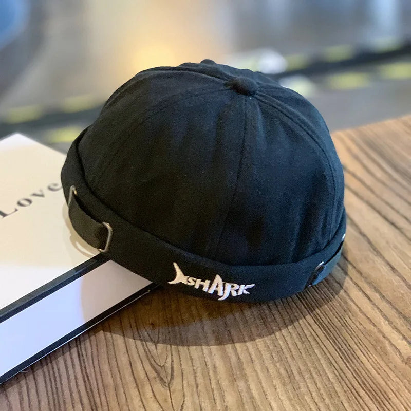 New Fashion Men's Women's Cotton Beanies Letter Shark Embroidery Street Wear Melon Caps Skullies Beanie
