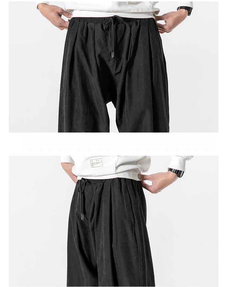 New Autumn Men's Black Pants Hip Hop Streetwear Fashion Jogger Harem Trousers Man Casual Sweatpants Male Pants Big Size M 5XL