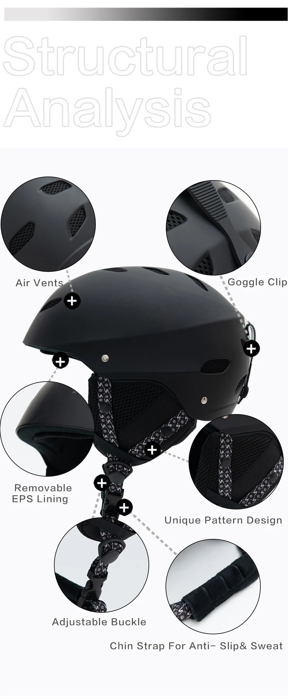 VECTOR Man Women Snowboard Snowmobile Ski Helmet CE Certification Adult Windproof Skating Skateboard Snow Sports Cycling Helmets