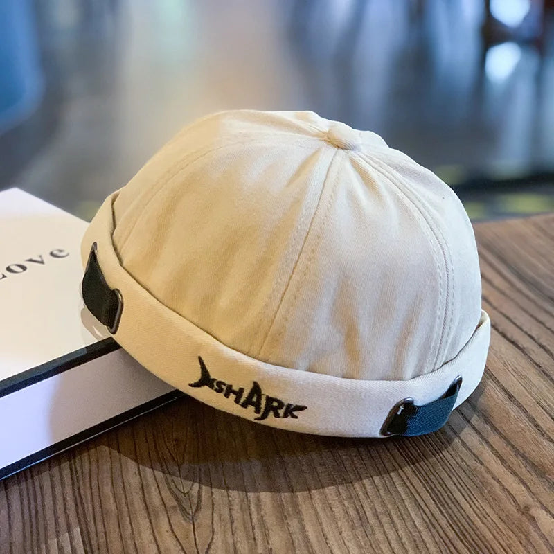 New Fashion Men's Women's Cotton Beanies Letter Shark Embroidery Street Wear Melon Caps Skullies Beanie