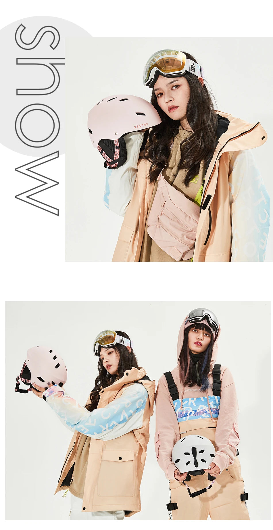 VECTOR Man Women Snowboard Snowmobile Ski Helmet CE Certification Adult Windproof Skating Skateboard Snow Sports Cycling Helmets