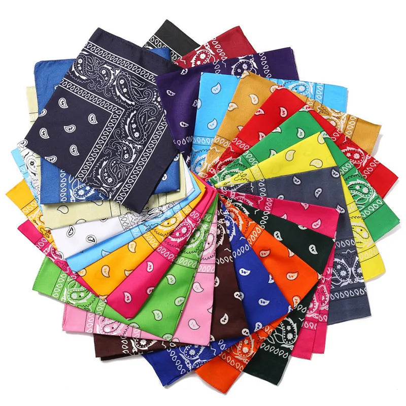 Hip Hop Women Bandana Scarf Girls Kids Punk Square Bandanas Headwear Fashion Bohemian Head Scarf Headbands Hair Accessories 2024
