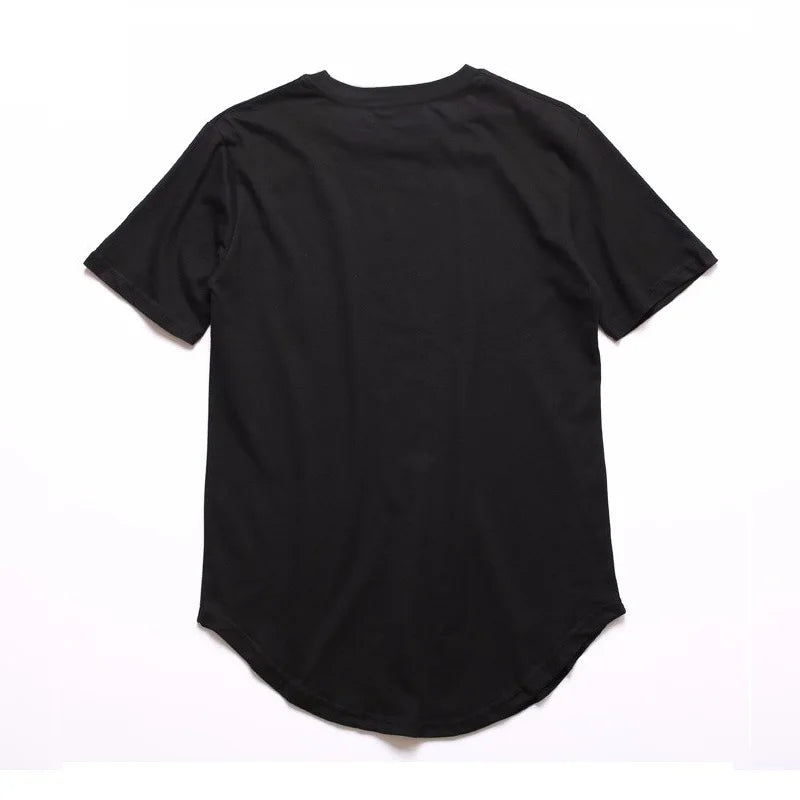 High quality pure cotton T-shirt street hip-hop men's loose oversized curved T-shirt, suitable for men and women to wear