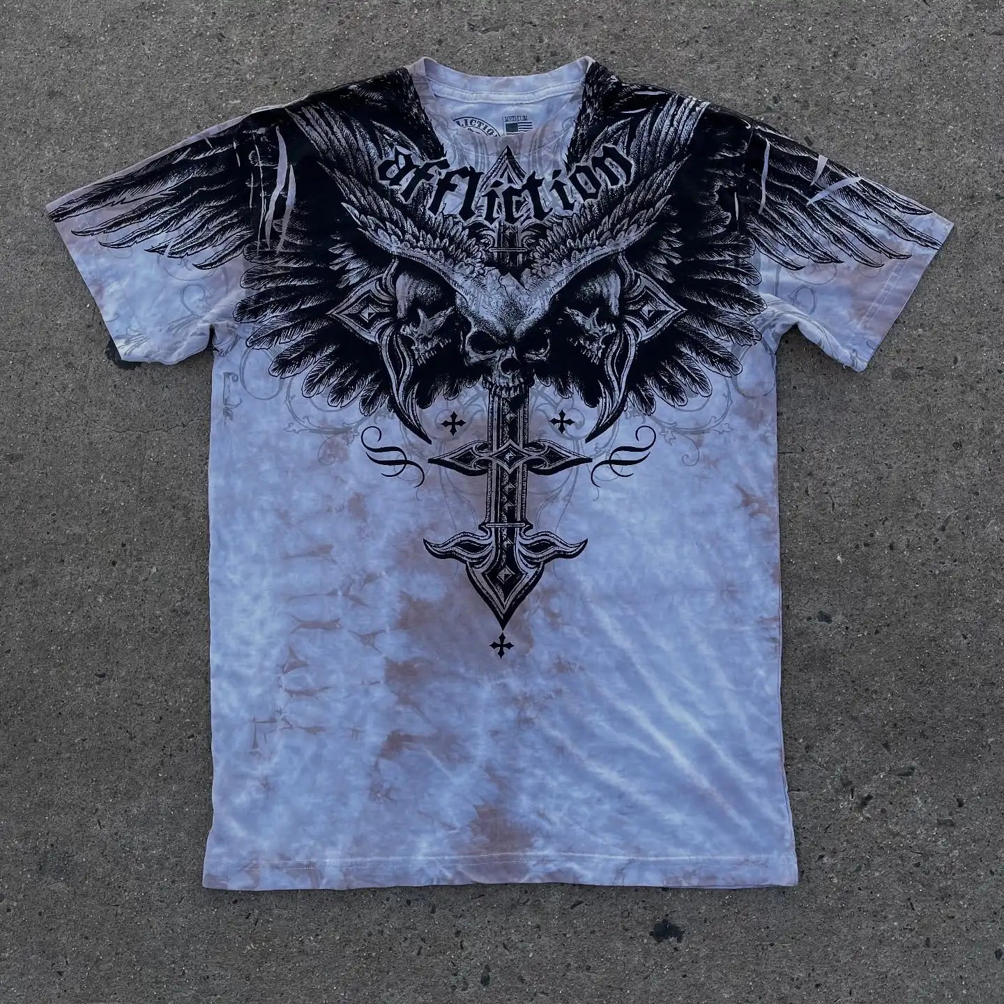 Graffiti Gothic Style T-Shirt Mens American Vintage Multi-element High Street Oversized Cotton Unisex Summer Streetwear Tops