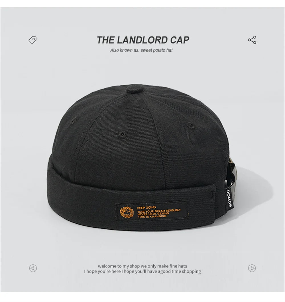 Unisex Corduroy Solid Color Brimless Caps for Men Women Streetwear Hip Hop Hats Retro Beanie Docker Caps Adjustable Dome Hats