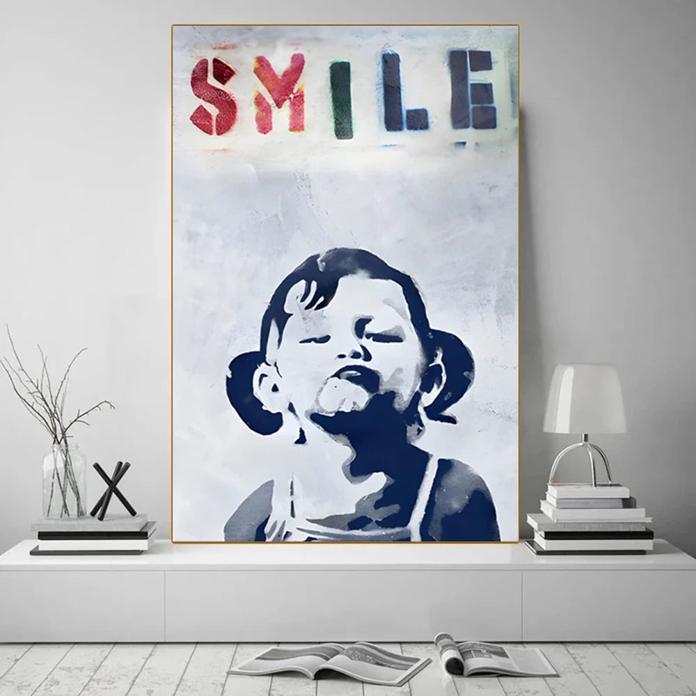 Street Graffiti Abstract Art Wall Posters Girl With Balloon Modern Home Room Decor Canvas Painting Mural Pictures Prints Artwork