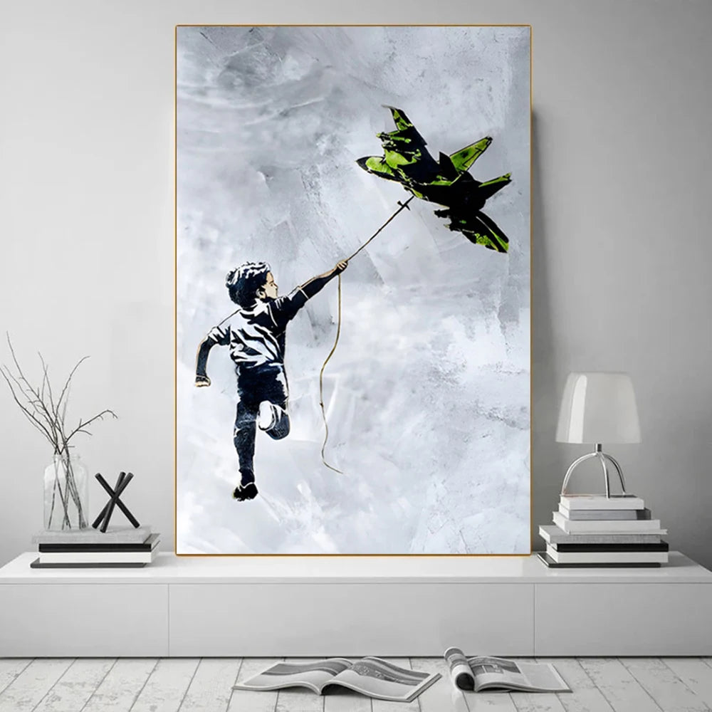 Street Graffiti Abstract Art Wall Posters Girl With Balloon Modern Home Room Decor Canvas Painting Mural Pictures Prints Artwork