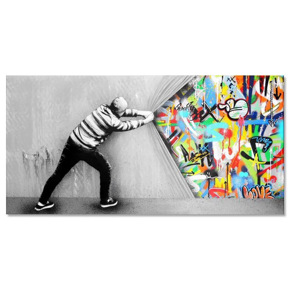 Street Graffiti Abstract Wall Art Poster Trendy High End Mural Modern Home Decor Painting Canvas Prints Living Room Decoration