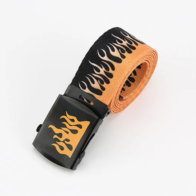 Punk Style Flame Belt - Trendy Hip-hop Street Bad Boy Personality Decoration Durable for Both Men and Women