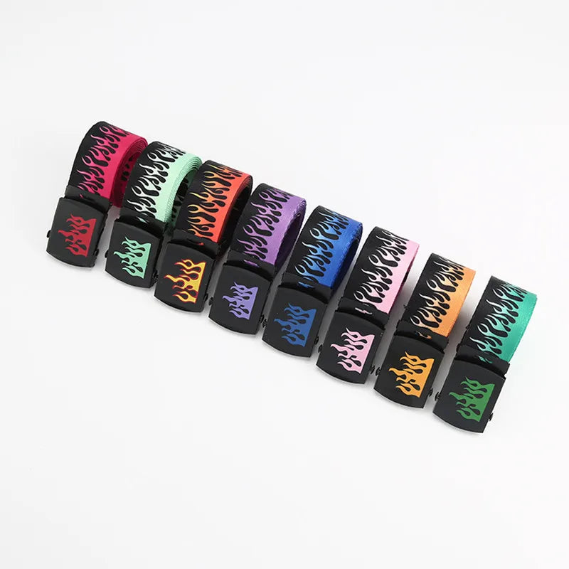 Punk Style Flame Belt - Trendy Hip-hop Street Bad Boy Personality Decoration Durable for Both Men and Women