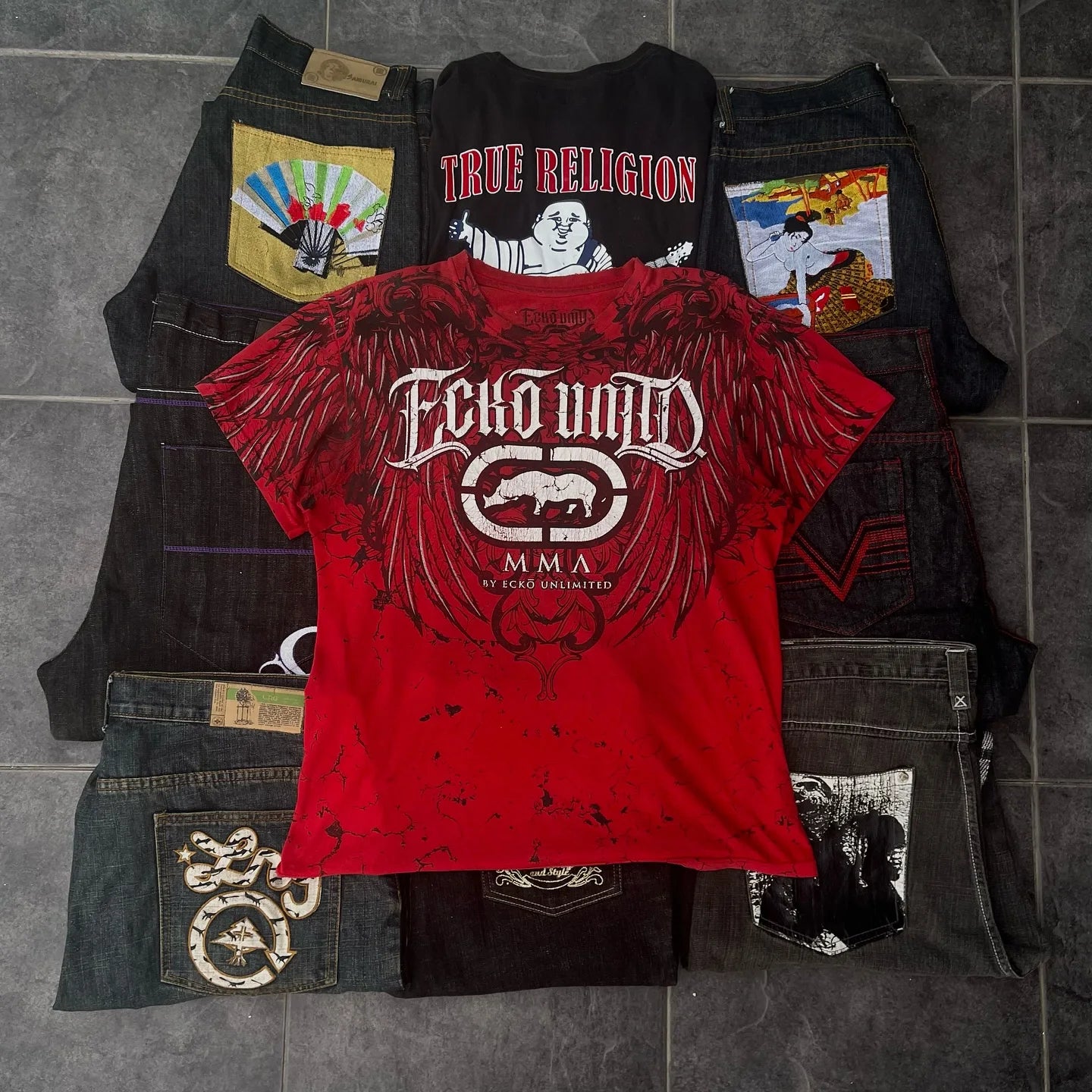 Graffiti Gothic Style T-Shirt Mens American Vintage Multi-element High Street Oversized Cotton Unisex Summer Streetwear Tops