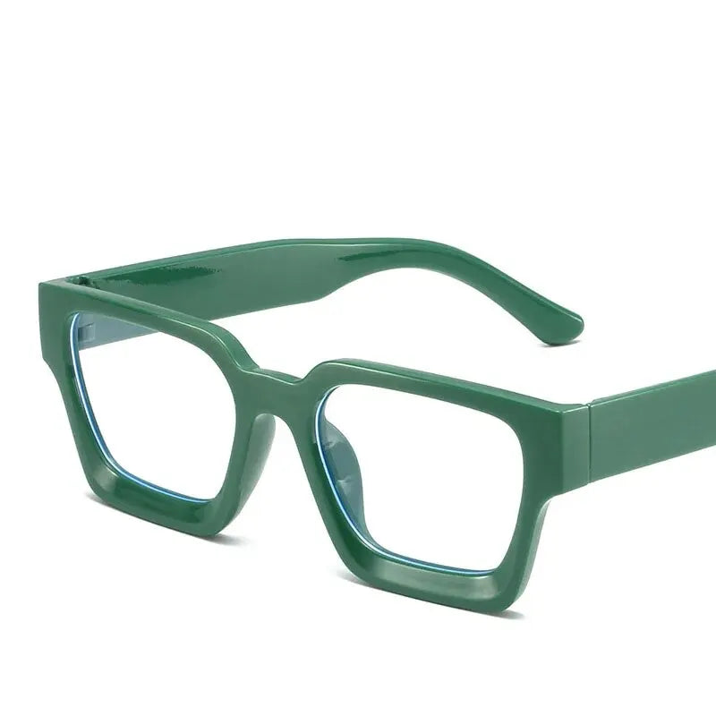 Texture Thick Edge Square Frame Decoration Street Wear Flat Mirror European And American Anti-blue Glasses