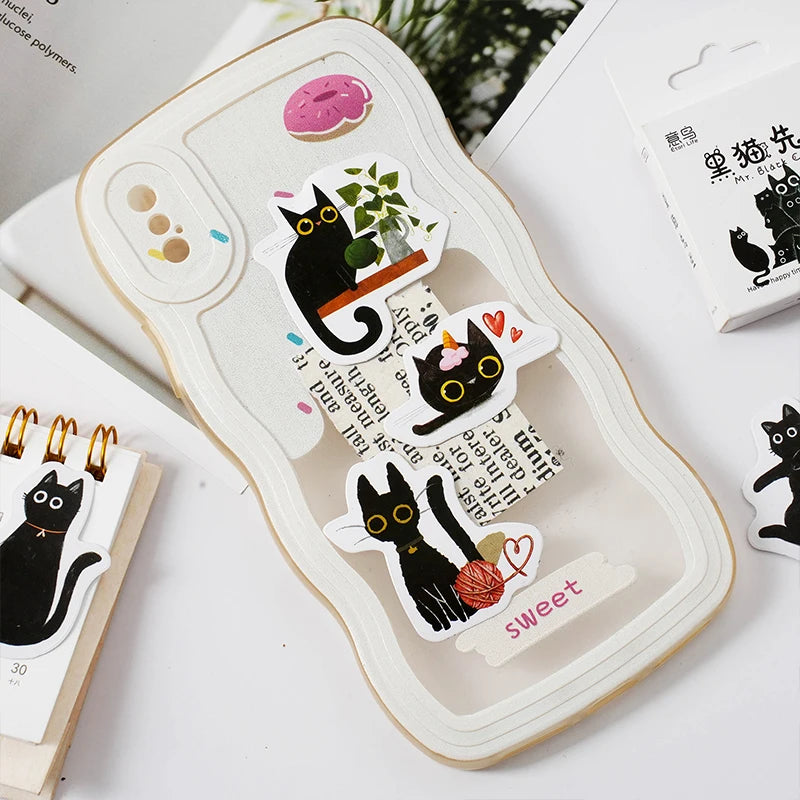 46pcs/Bag,Cat Stickers,Be for Suitcase Skateboard Luggage Laptop Phone Diy Sticke Decoration Stationery School Supplies Toys
