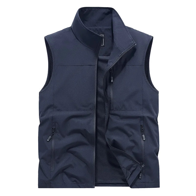 FGKKS 2024 Outdoor Casual Vest For Men Large Pocket Fashion Coat High Quality Design Hot Street Wear Vest For Men