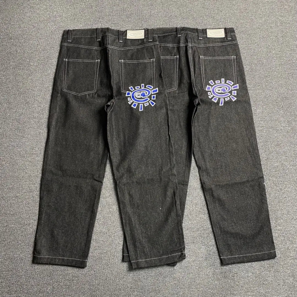 New Always Jeans High quality Printed Embroidery Straight Jeans Black Pants Men Jeans Printing Trend Street Wear AlwaysJeans Men