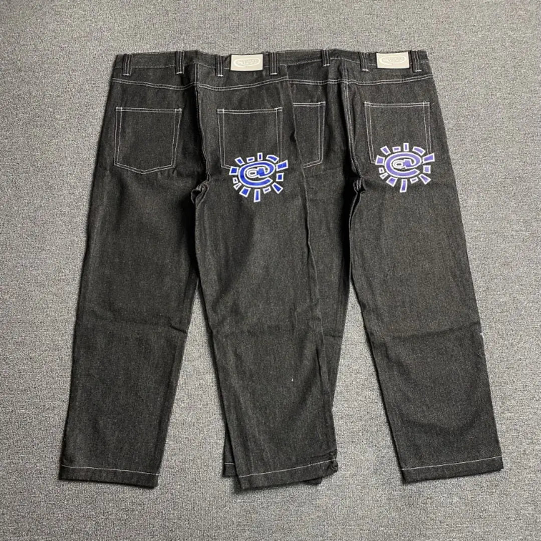 New Always Jeans High quality Printed Embroidery Straight Jeans Black Pants Men Jeans Printing Trend Street Wear AlwaysJeans Men