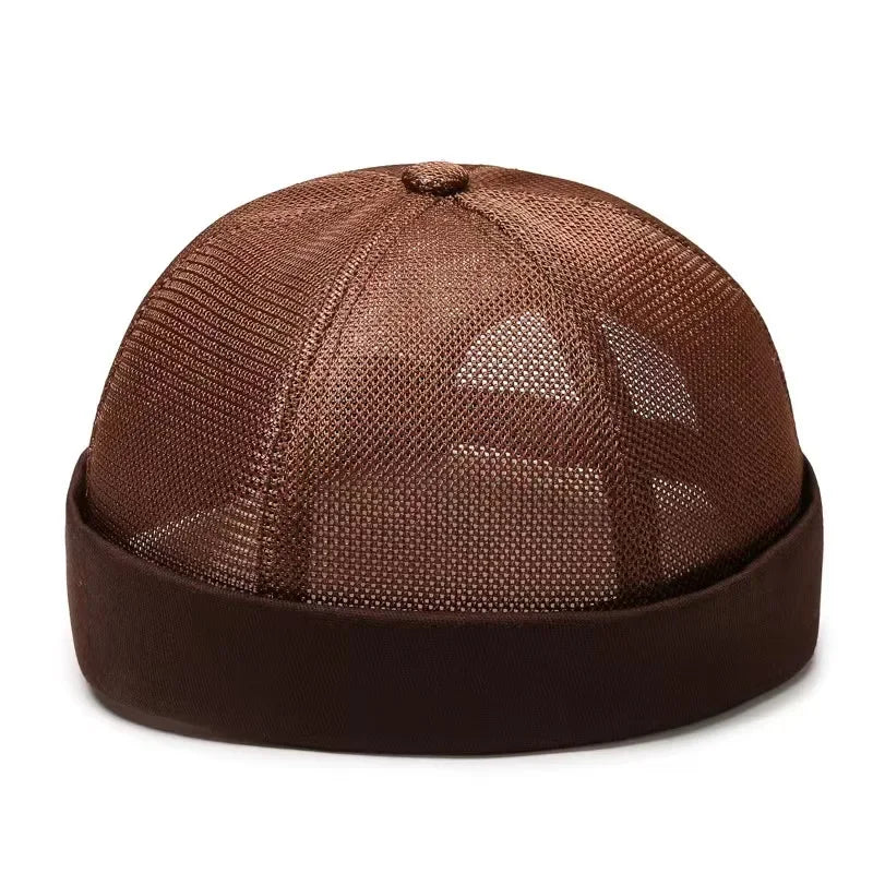 Same Style for Men and Women Hip-Hop Mesh Visor Cap Summer Breathable Rolled Brim Hat Sun Protection Sports Head Cover