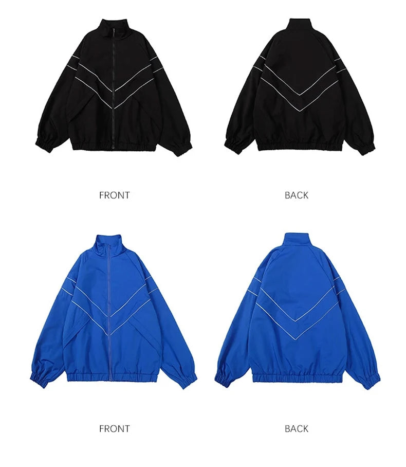 Hip Hop Varsity Jacket Men High Street Patchwork Color Black Windbreaker Coats Women Spring Autumn Thin Fashion College Jackets