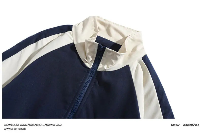 Hip Hop Varsity Jacket Men High Street Patchwork Color Black Windbreaker Coats Women Spring Autumn Thin Fashion College Jackets