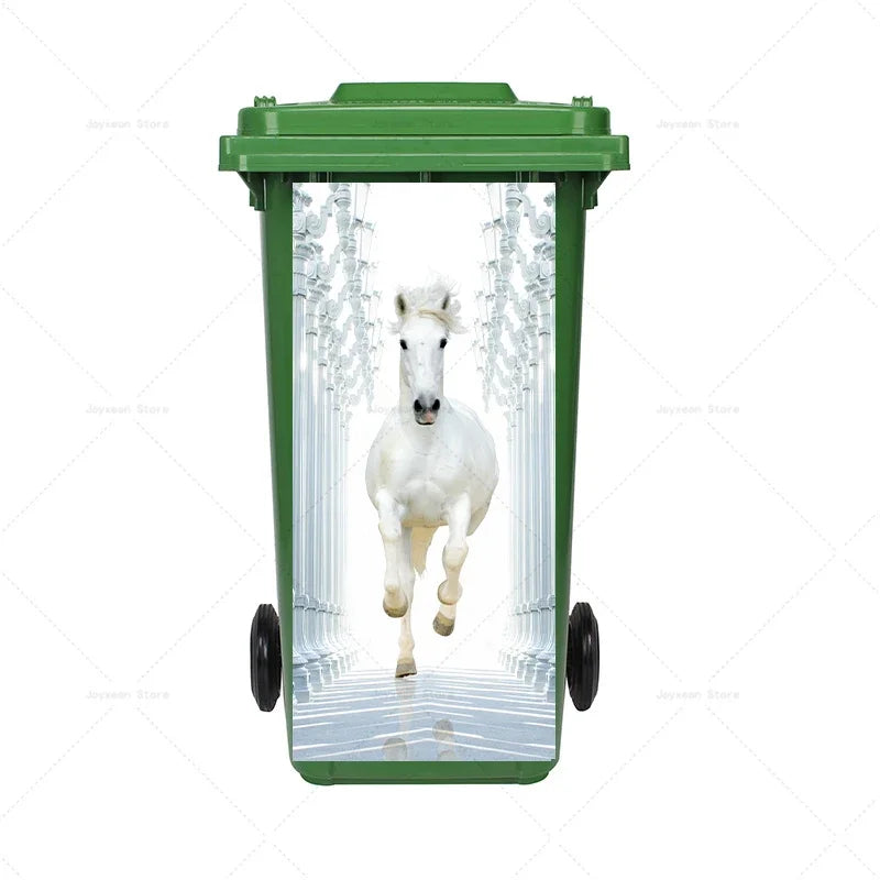 Art Graffiti Trash Can Sticker Kitchen Trash Can Waterproof Decoration Sticker Design Wallpaper Poster Cabinet Closet Stickers