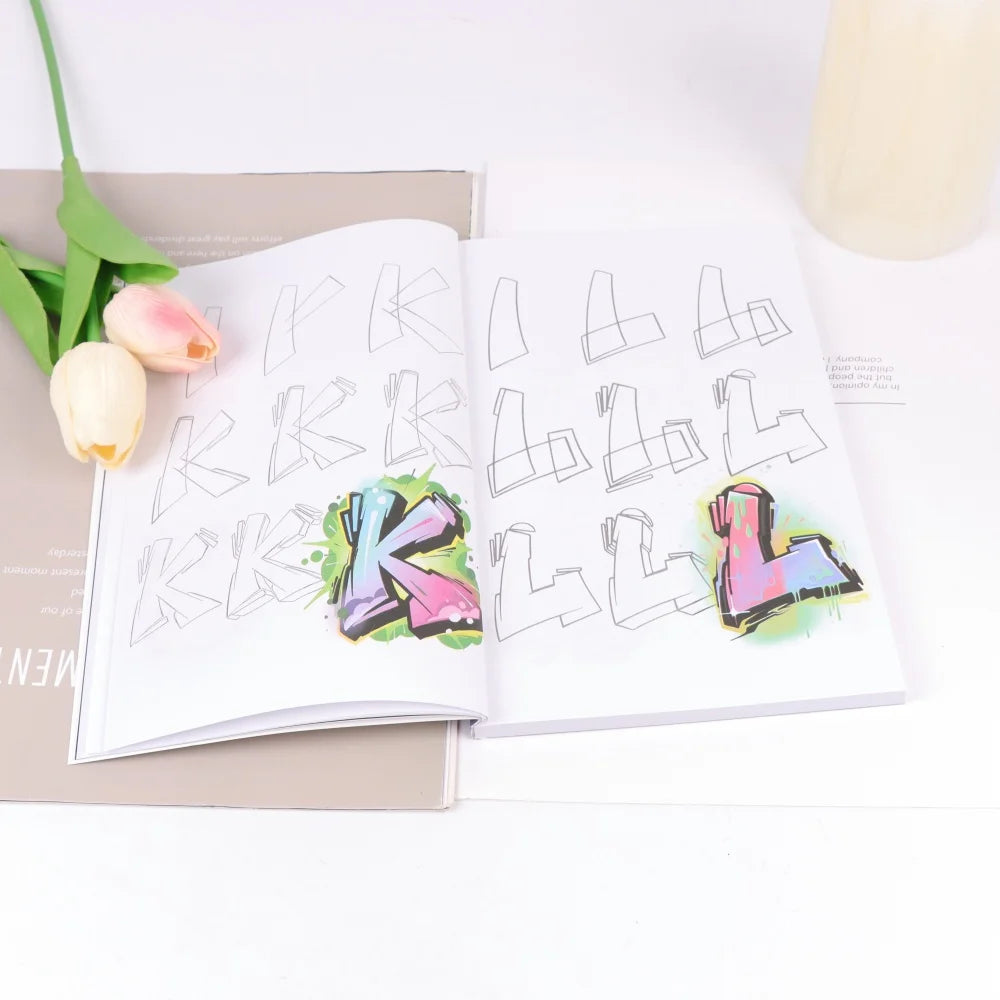 Graffiti Coloring Book With Rich Colors High-definition Lines And Soft Covers Suitable For Adults And Teenagers To Coloring