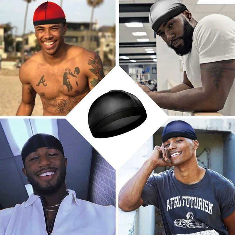 New Thick Silky Breathable Dome Elastic Mesh Wig Cap For Men Women Breathable Knit Street Style Cap Silky Wave Cap