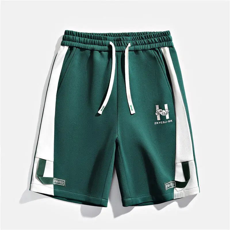 Fashion Men's Casual Shorts 2025 Summer Youth High Street Wear Knee-Length Pants Outdoor Sports Elastic Waist Five-Cents Joggers