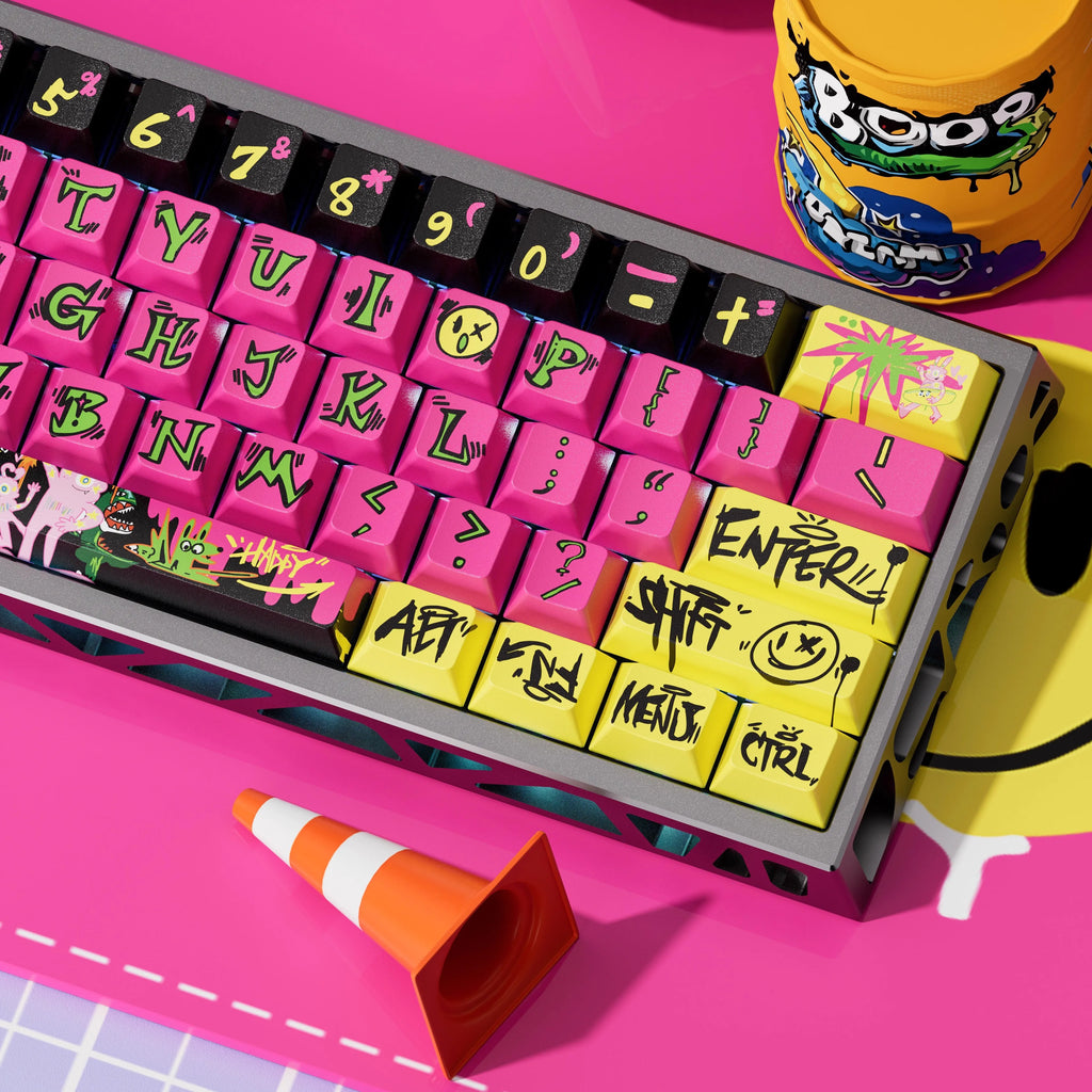 Graffiti Maniac Theme Keycaps - Sublimation Process PBT Material - Suitable For Art Lovers-Original Factory Height