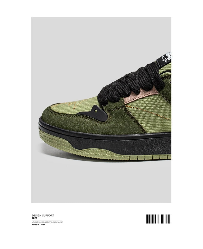 Fashion Green Men's Casual Sneakers Street Youth Sport Skateboard Shoes Men Designer Skateboarding Men Sneaker zapatillas hombre