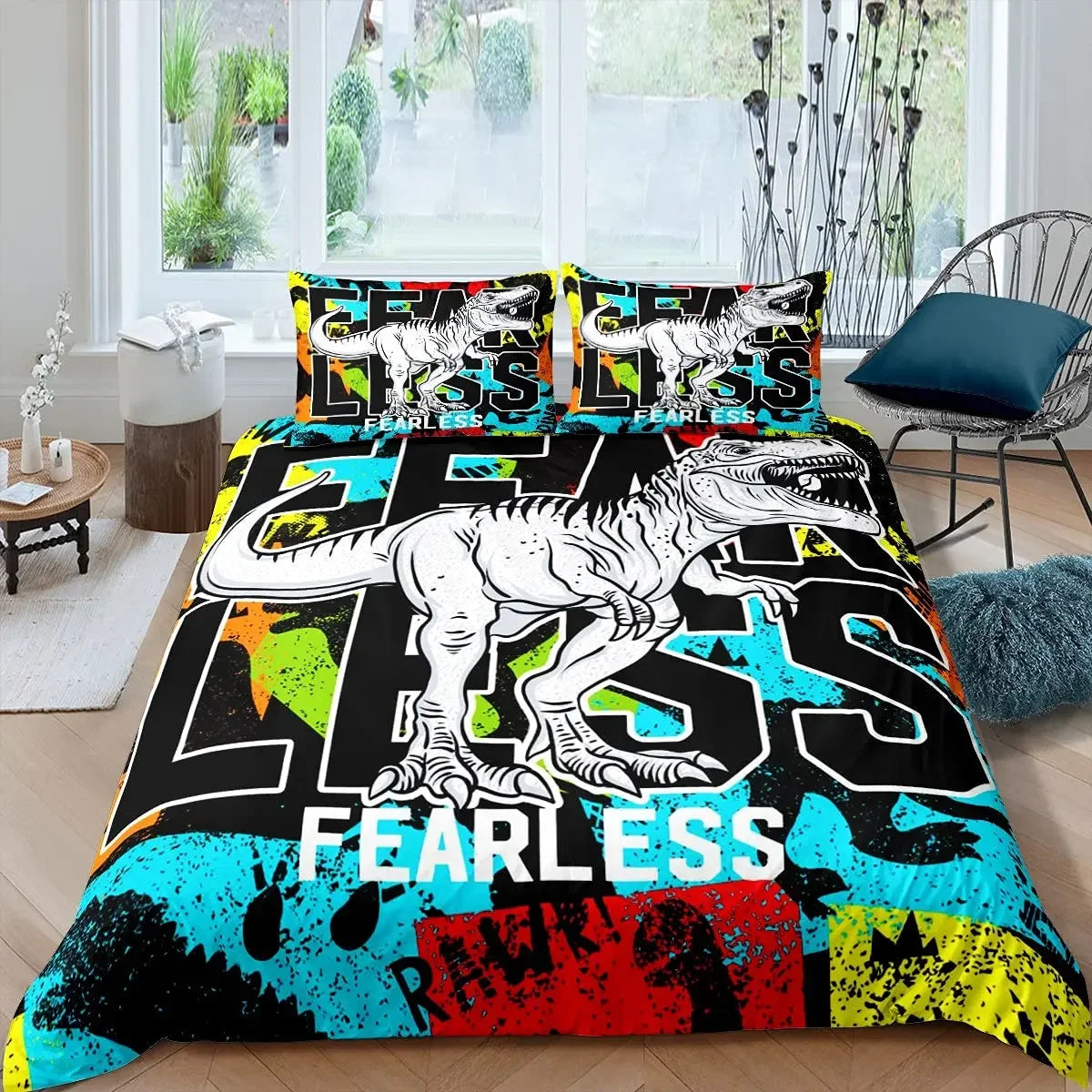 Hip Hop Decor Duvet Cover Colorful Bedspreads Cover Graffiti Pattern Street Culture Theme Decor Bedding Set for Adult Kids Teen