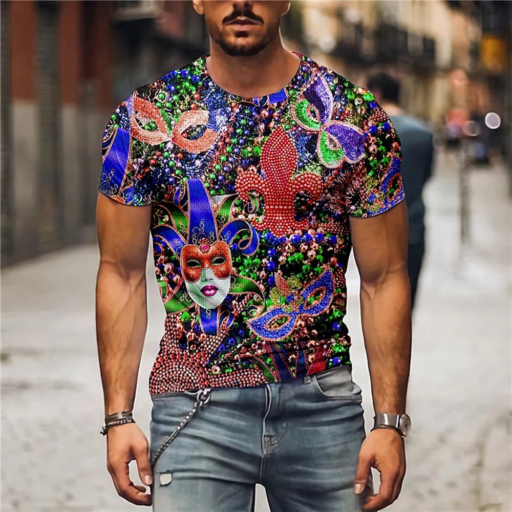 New Fun Graffiti Street T-Shirt 3D Printed Men's Hip Hop Summer Cool Tee Shirt Casual Youth Popular Personality Short Sleeve Top