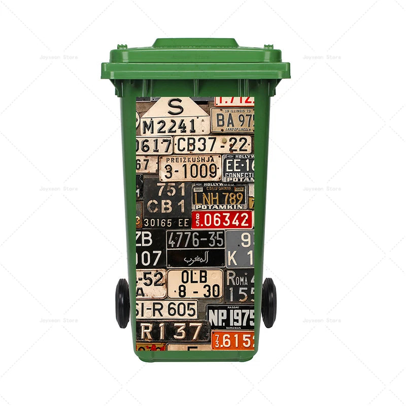 Art Graffiti Trash Can Sticker Kitchen Trash Can Waterproof Decoration Sticker Design Wallpaper Poster Cabinet Closet Stickers