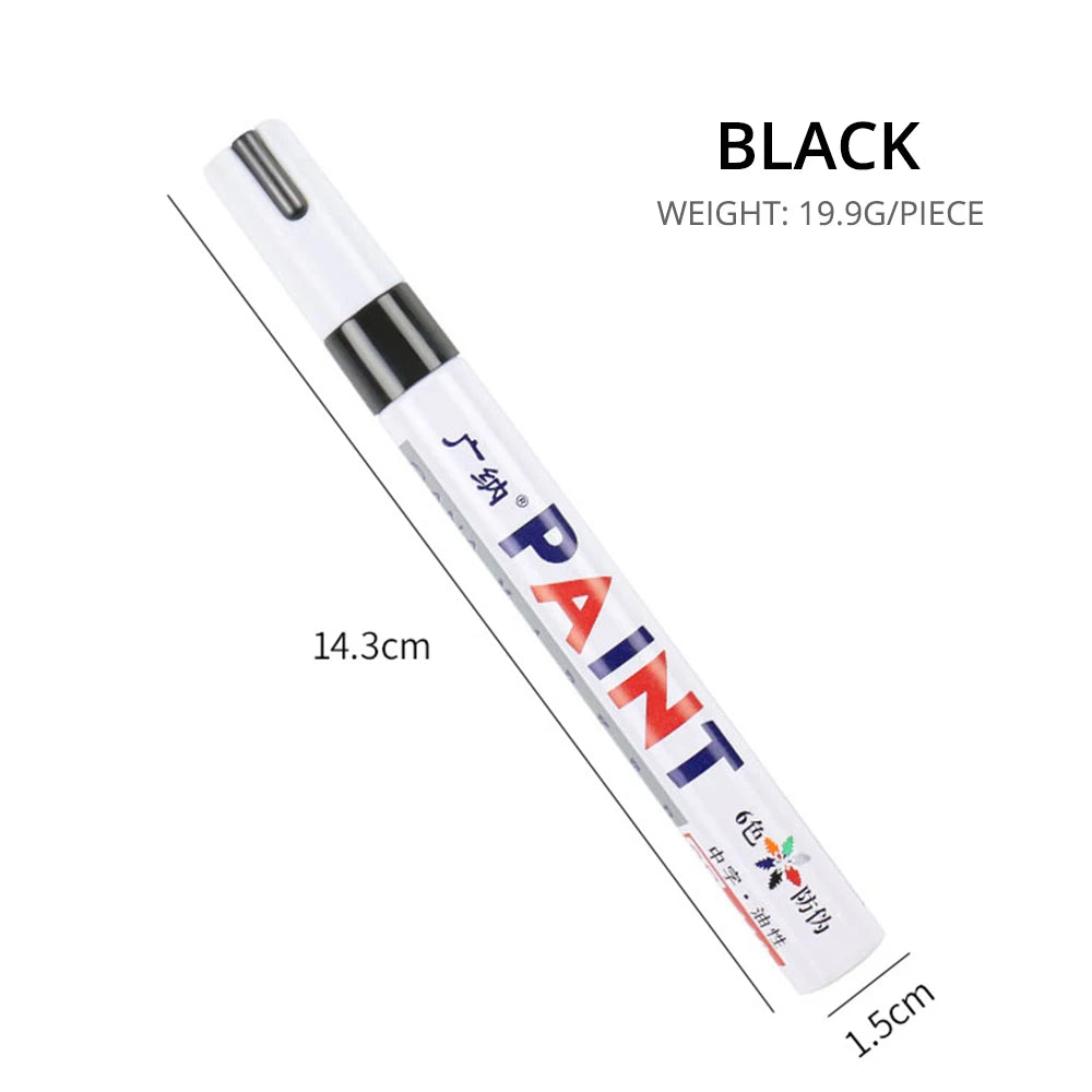 1Pc Car Oily Painting Pen Waterproof Permanent Graffiti Touch Up Tyre Marker Auto Rubber Tire Tread Mark Pen for Bike Cars Metal