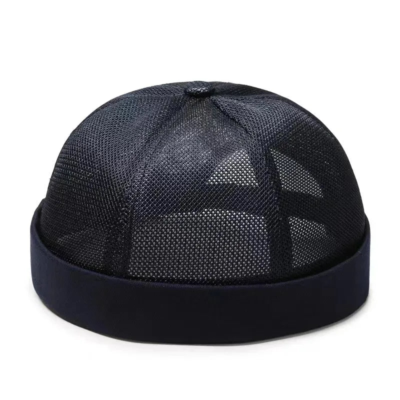 Same Style for Men and Women Hip-Hop Mesh Visor Cap Summer Breathable Rolled Brim Hat Sun Protection Sports Head Cover