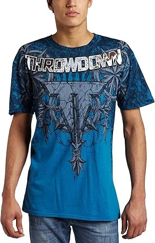 Hip Hop Multi-Element T-Shirt Mens American High Street Retro Loose Short-Sleeved Double-Sided Graffiti Printed Unisex Shirt