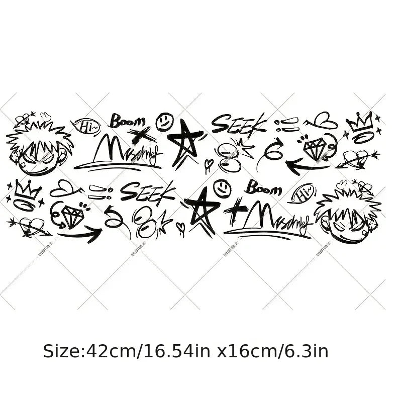 Graffiti - Style Bike Sticker Pack,Cool Cartoon & Symbol Decals for Bicycle Frames, Laptops,Perfect for Personalizing Your Items