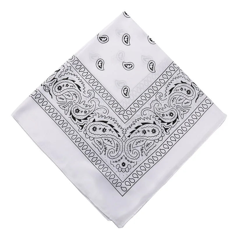 Hip Hop Women Bandana Scarf Girls Kids Punk Square Bandanas Headwear Fashion Bohemian Head Scarf Headbands Hair Accessories 2024