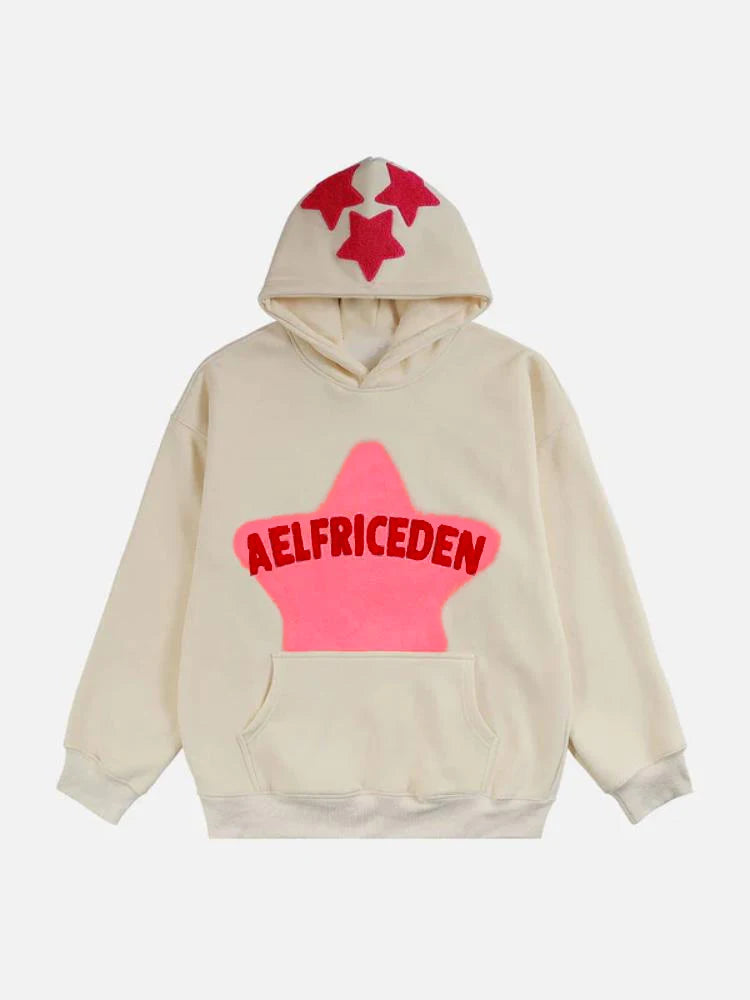 2024 Fall hip hop street graffiti hoodie women's retro casual sports baggy hoodie