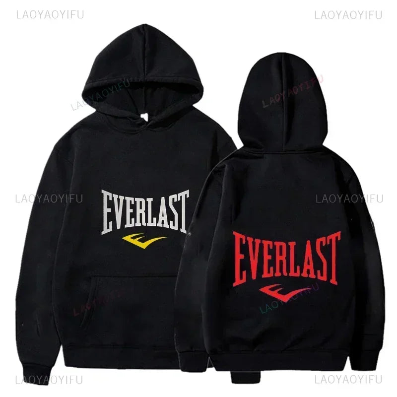 2025 Harajuku Casual Everlast Logo Font Graphic Hoodie Winter Man Sweatshirt Classic Hot Products Selling Street Wear Trends
