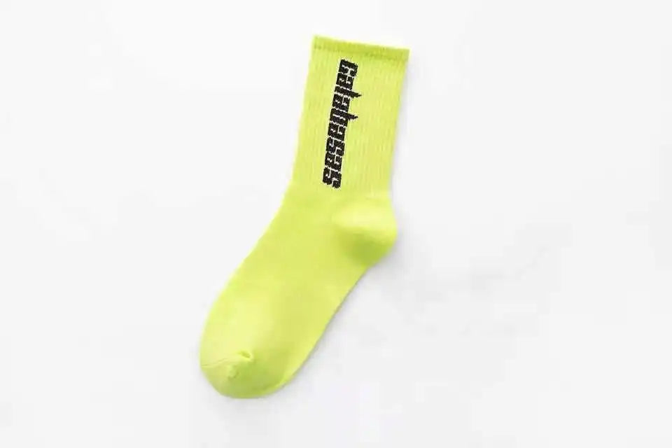 Streetwear Skateboard Harajuku CPFM Kanye West Socks Letter Coconut 350 Calabasas Rap Basketball Hip Hop Fashion Cotton Socks