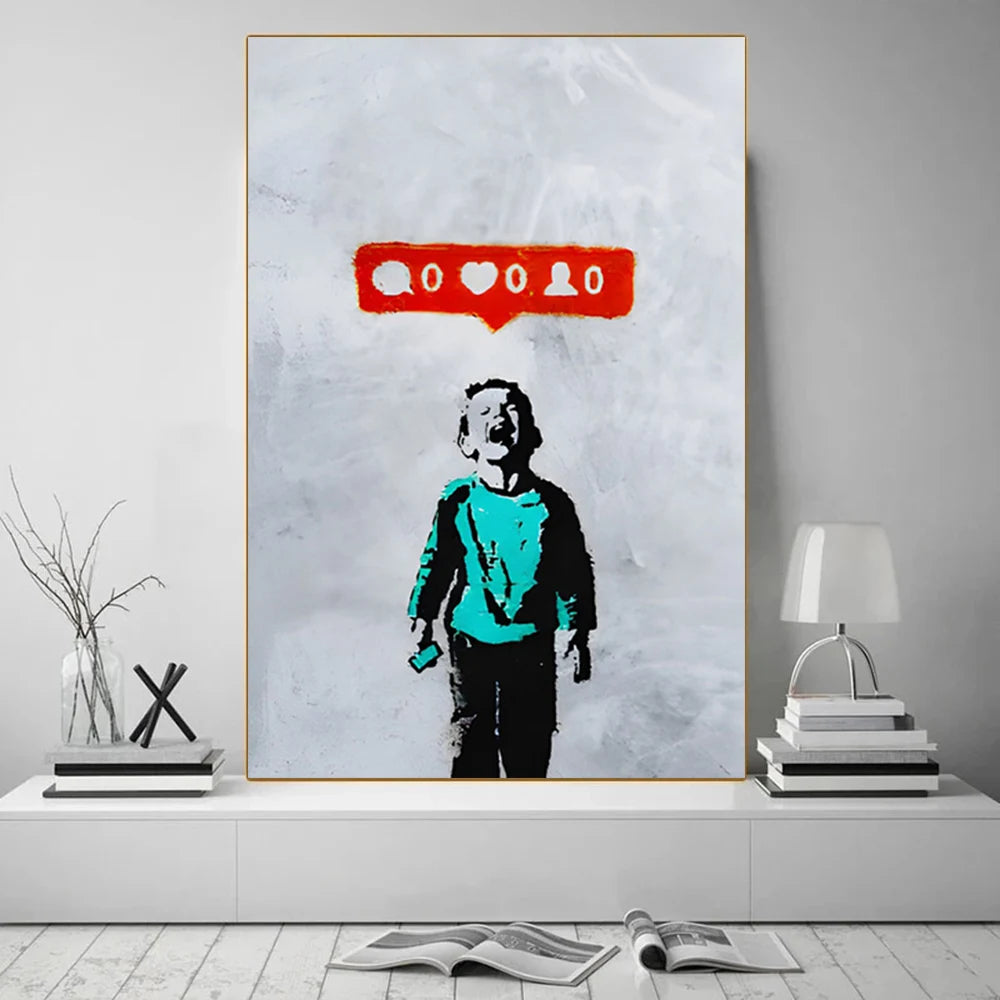 Street Graffiti Abstract Art Wall Posters Girl With Balloon Modern Home Room Decor Canvas Painting Mural Pictures Prints Artwork