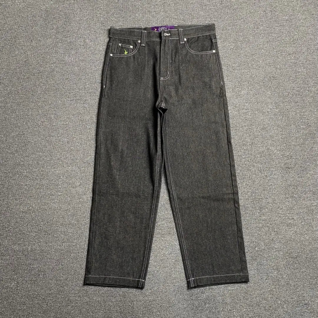 New Always Jeans High quality Printed Embroidery Straight Jeans Black Pants Men Jeans Printing Trend Street Wear AlwaysJeans Men