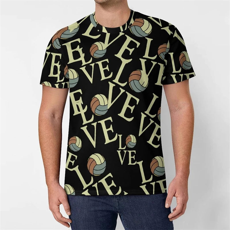 Hip Hop Graffiti Street Men's T Shirt 3D Print Cool Graphic Crew Neck Short Sleeve T Shirts Personality Fashion Cool Tee Top